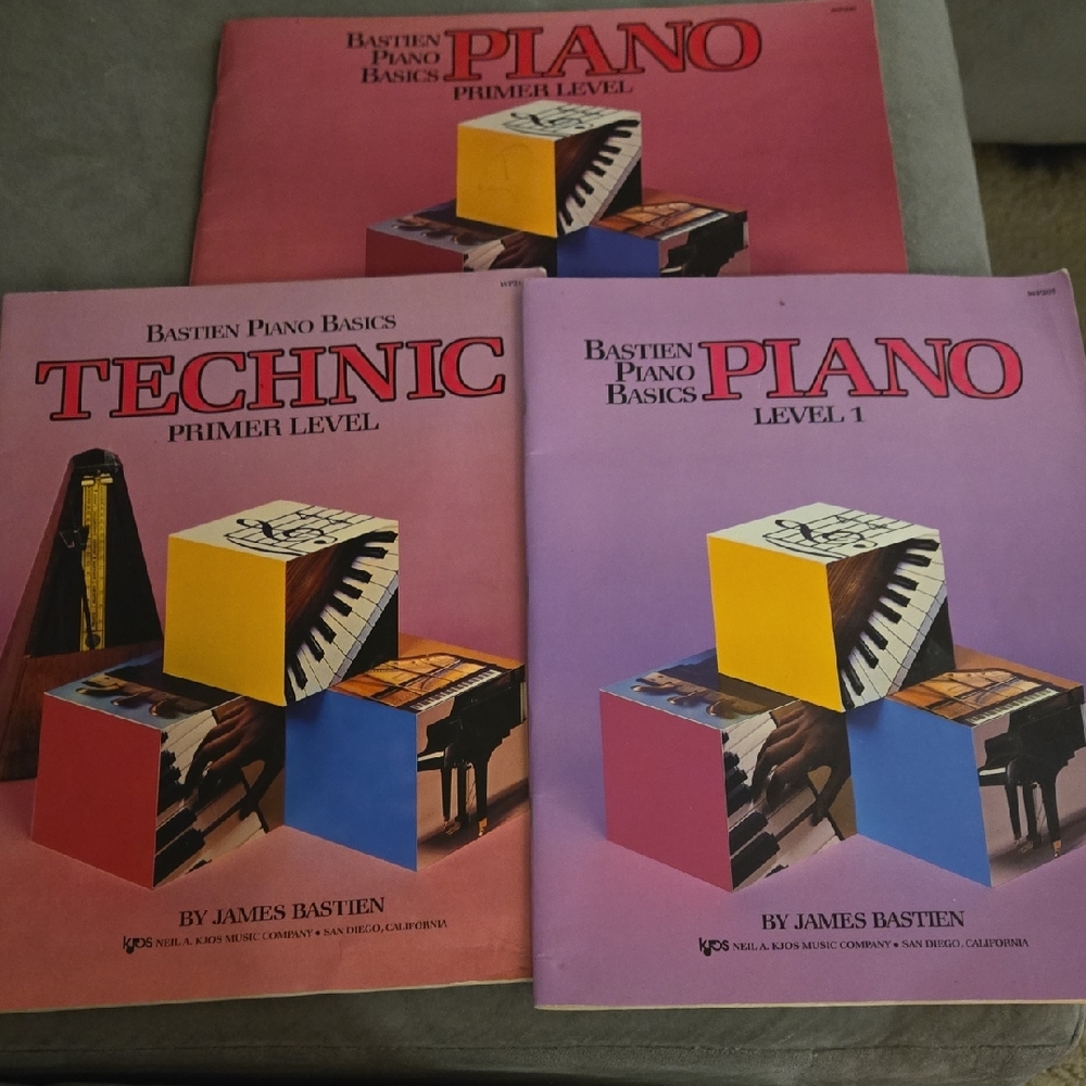 Vintage Bastien Piano Basics Primer and Level 1 Music Books